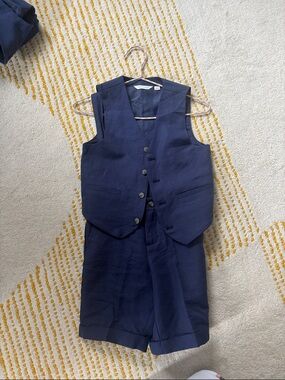 Janie and Jack formal vest short suit 8Y navy
